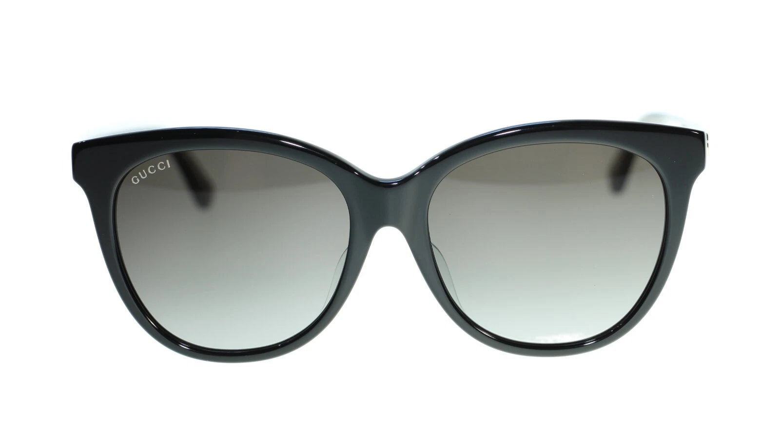 Gucci Women Oval Sunglasses GG0081SK 001 Black/Grey Gradient Lens 56mm Authentic